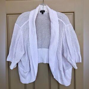 Torrid Plus Size Women’s White Knit Shrug | 3
